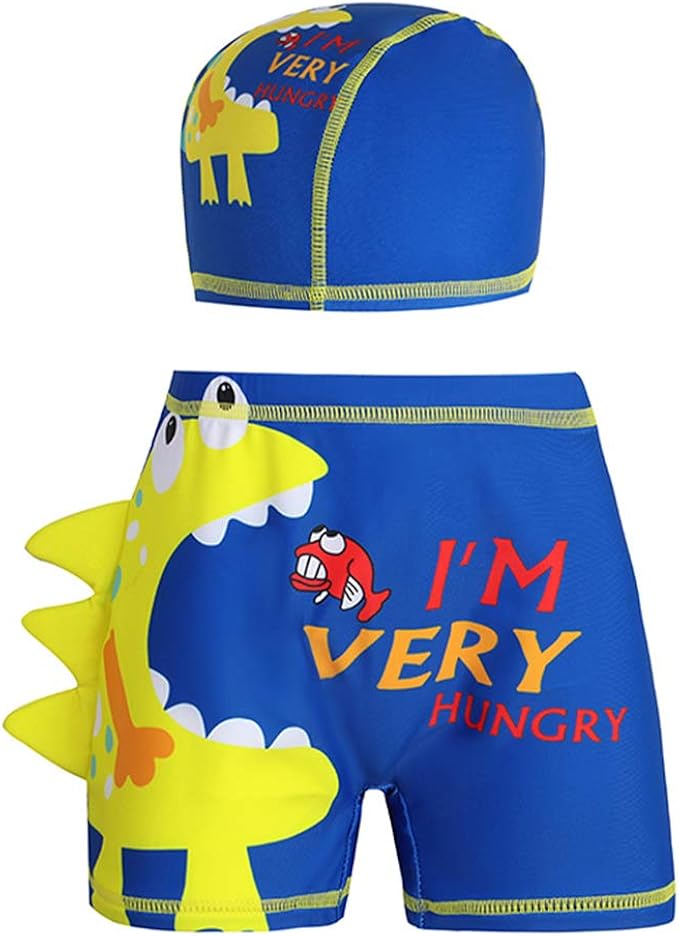 happy cherry 男婴泳裤卡通泳裤短裤,带帽子