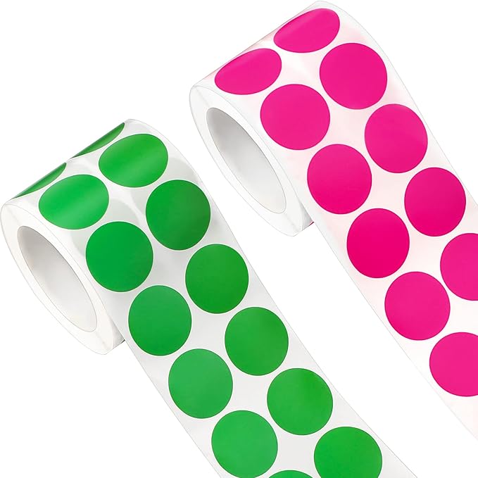 2000 件圆形可移除颜色代码圆点贴纸圆点贴纸标签卷标签贴纸小号彩色