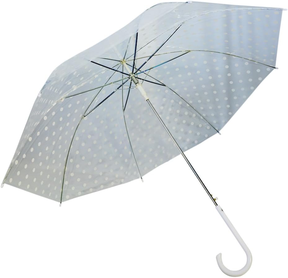 塑料伞 8根伞骨 波点 白色 52633