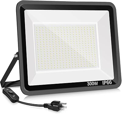 yanycn 300w led 户外泛光灯,2000w 等效 5000k 日光白色超亮泛光灯带