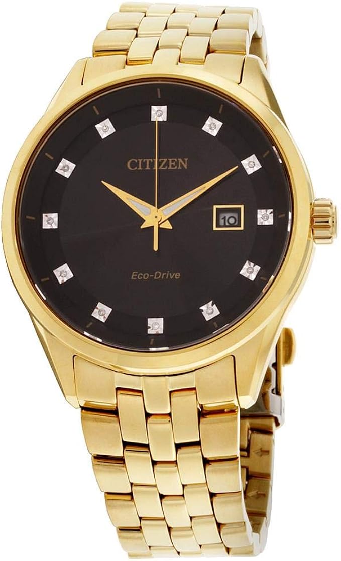 citizen 西铁城 光动能 corso 黄金钻石 accent 手表 bm7252-51g 男士