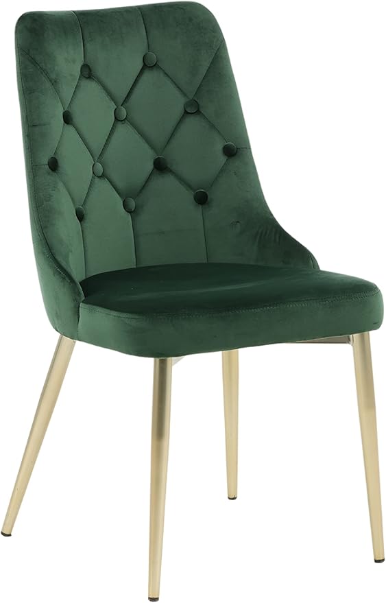 天鹅绒豪华椅子 - 苔* / 哑光黄铜腿