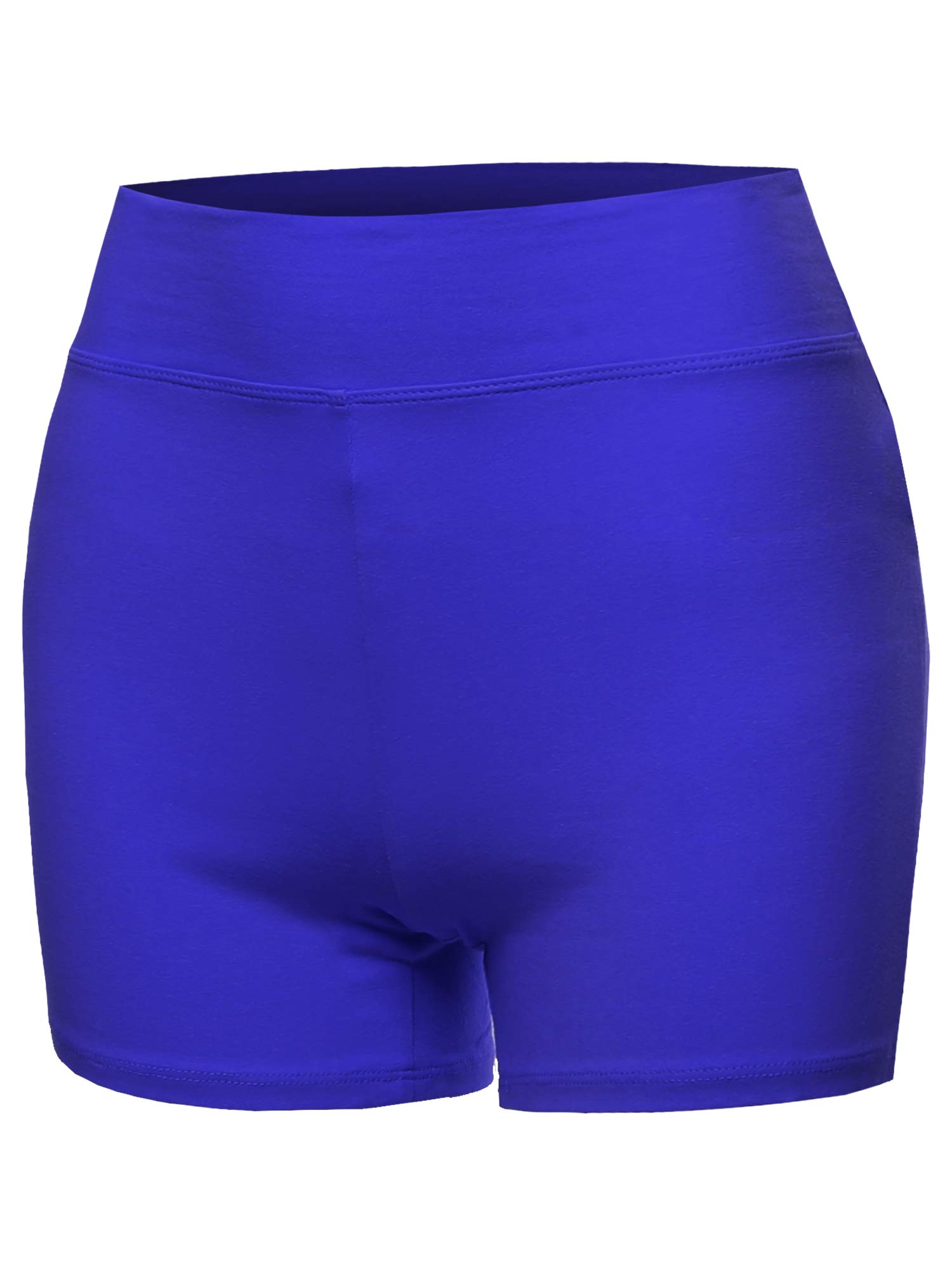 A2Y Women's basic solid color high-quality cotton high-waisted cycling shorts