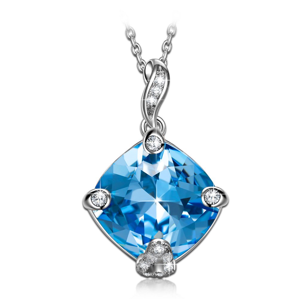 NINASUN Necklace Buy 1 Get 1 free, add to cart two 925 sterling silver quadrilateral pendant necklaces Hollow exquisite jewelry, Swarovski crystal