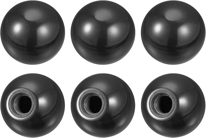 57 英寸直径黑色圆形操作球手柄嵌入式螺纹旋钮,用于机器手柄工具更换