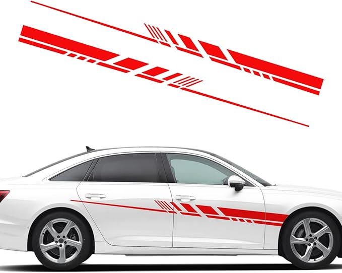 2pcs 汽车车身改良运动风格条纹贴纸图形乙烯基赛车条纹贴花装饰配件