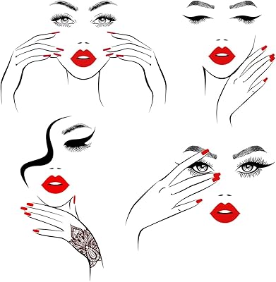 即剥即贴迷人美丽轮廓墙艺术装饰贴花女士女孩卧室化妆镜*沙龙墙饰