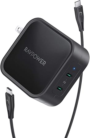 适用于macbook Pro Air 的usb C 充电器 Ravpower 90w 2 端口壁式充电器pd 3 0 Gan Type C 快速充电 适配器 兼容ipad Pro Iphone 12 Mini Pro Max Galaxy S9 S8 Nintendo Switch 等