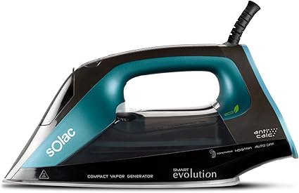 Solac Cvg9507 紧凑型蒸汽熨斗 去除 和 Smart Evolution 2400 W 自动关机 Coridium Pro Drive 熨斗底板 无说明 亚马逊中国 小家电