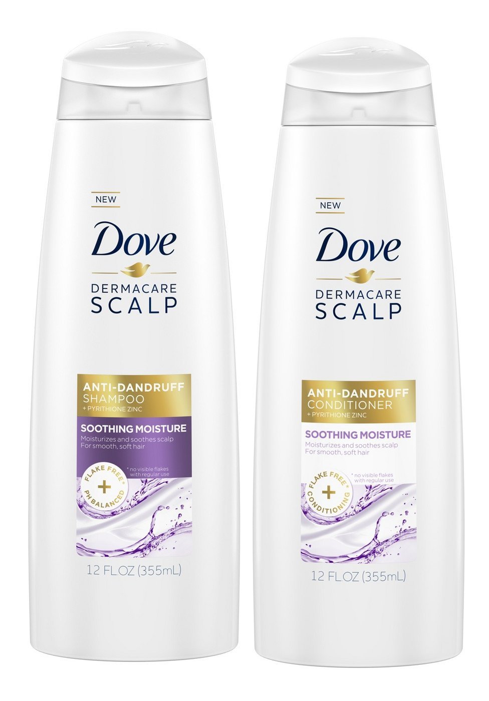 Dove Dermacare Soothing Moisturizing Shampoo and Conditioner Set, 12 oz. (2 bottles)