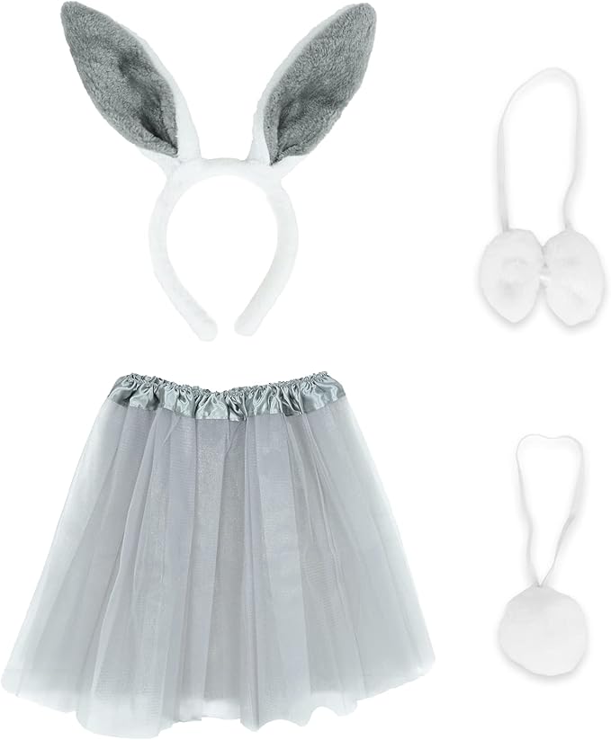 复活节兔子服装儿童礼品兔装饰带耳朵头带蝴蝶结芭蕾舞短裙套装