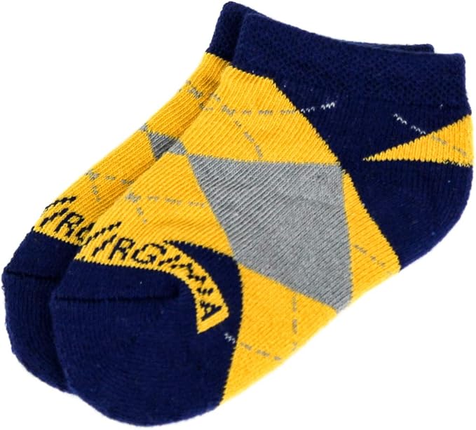 donegal bay ncaa 西弗吉尼亚登山者儿童菱形花纹短袜,蓝色,12-24 个