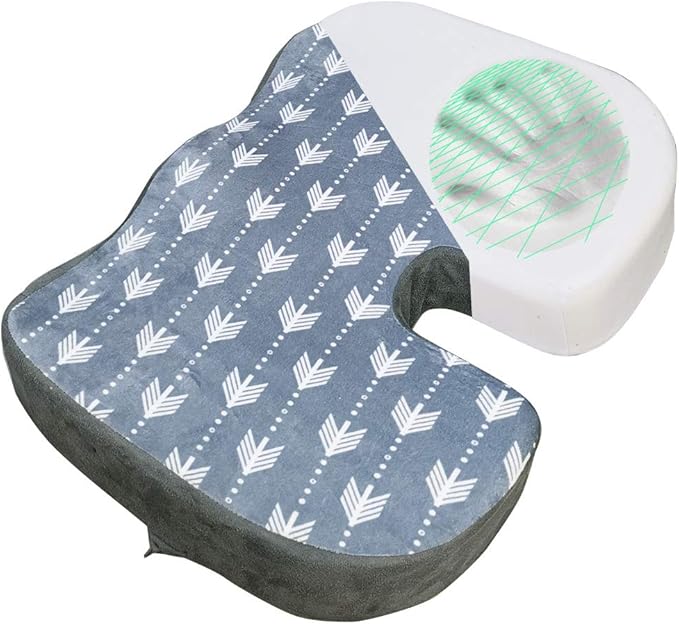 办公椅轮椅坐垫 | 高**泡沫,2 个可拆卸枕套 | 缓解尾骨,*,尾椎,坐骨