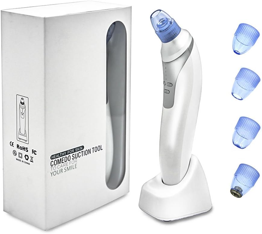 Top Max 去黑头 4 合1 Usb 可充电黑头真空吸尘器 微晶机电皮肤清洁剂黑头梳妆工具 4 个可更换吸头 亚马逊中国 美容化妆