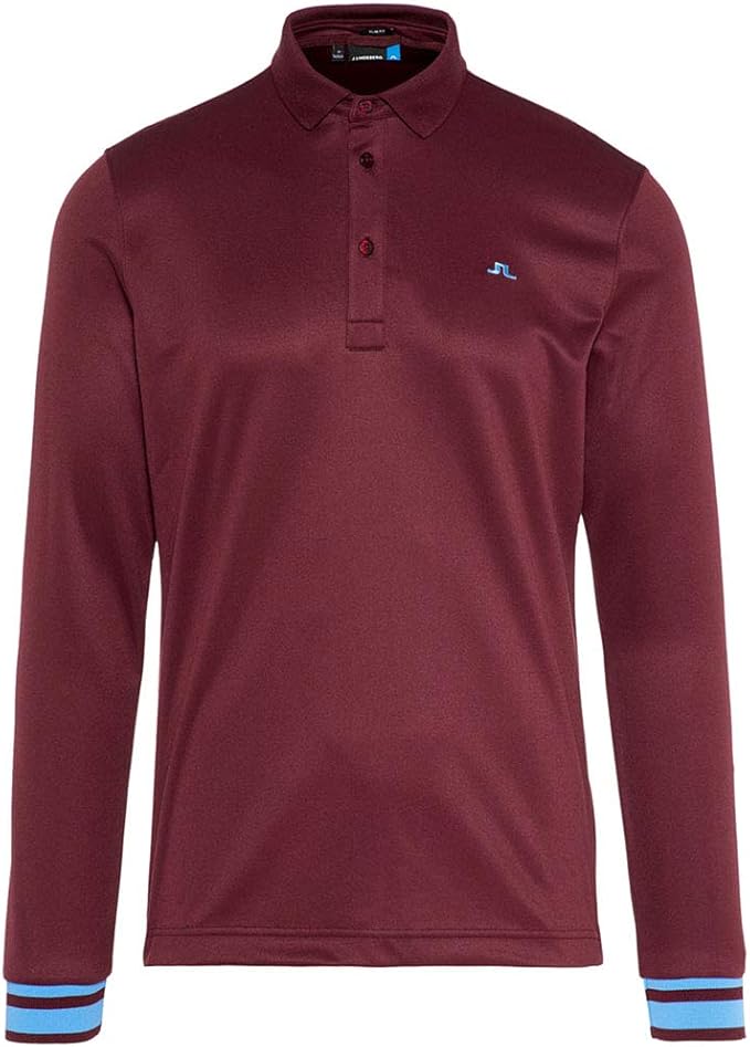 lindeberg olle 长袖修身 tx 高尔夫 polo 衫 2018 深红褐色 小号 【j