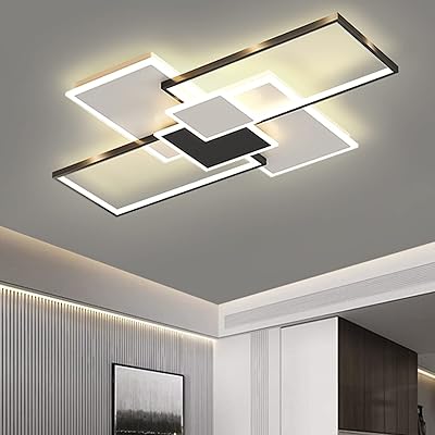 113w 现代 led 吸顶灯,可调光嵌入式天花板灯,金属亚克力 4 个矩形吸