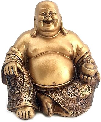a golden happy buddha(笑佛像)feng shui 钱财富
