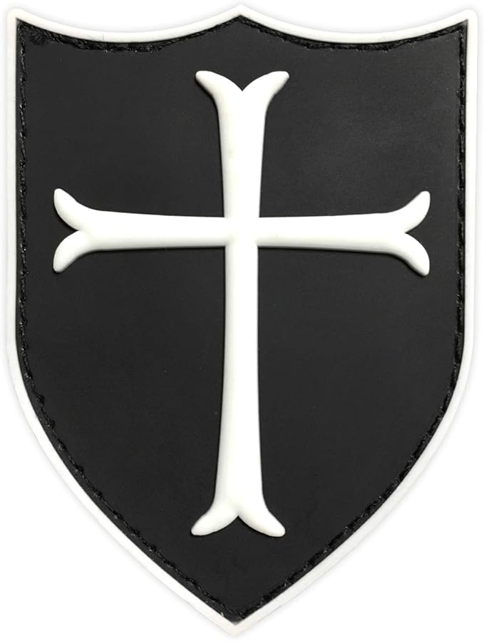morthome m 圣殿十字军美国*印章士气pvc 3d 橡胶触摸紧固件补丁(白色
