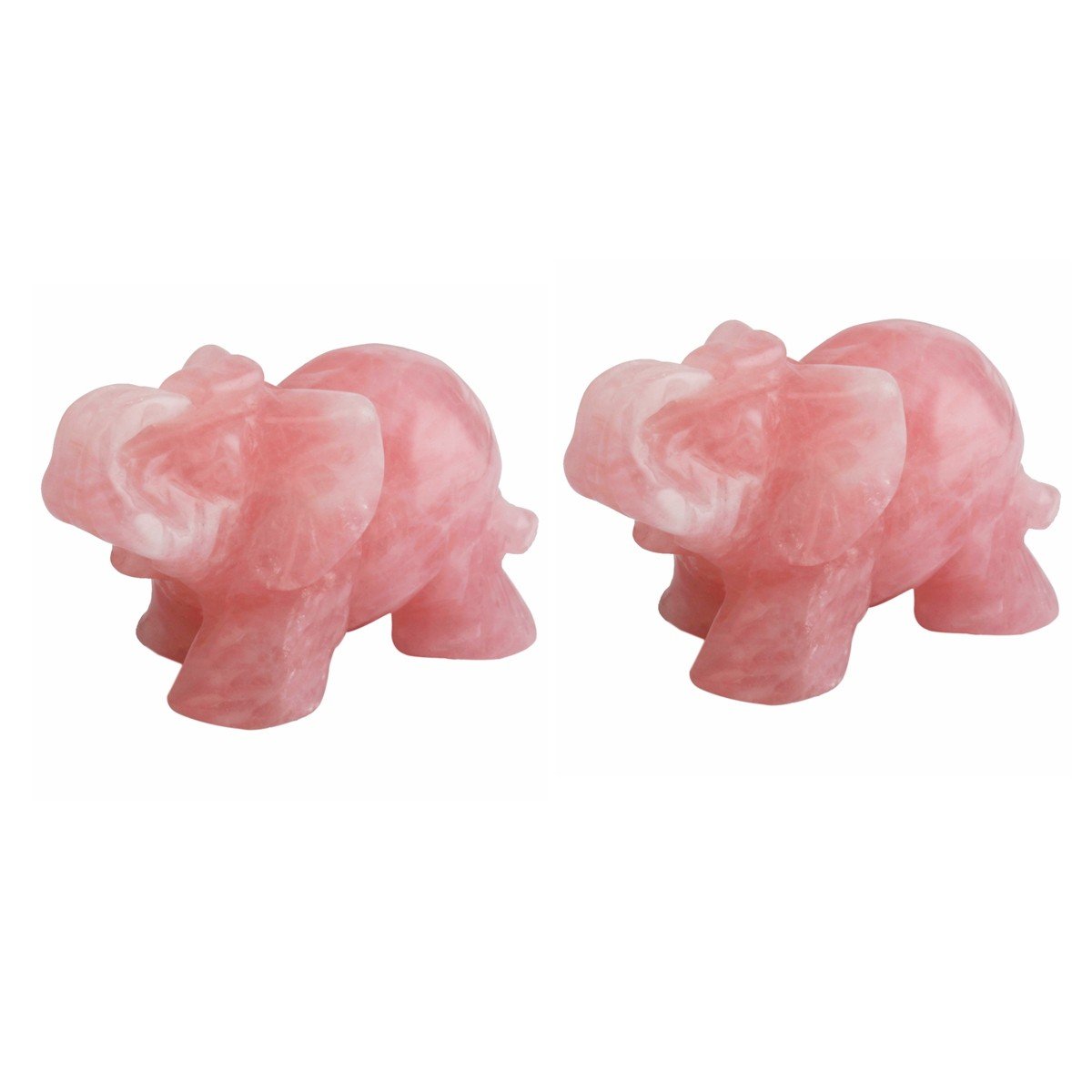 mookaitedecor Natural Rose Quartz Elephant Decorative Statue,* Crystal Energy Gem * Statue Home Decor,.5 inches