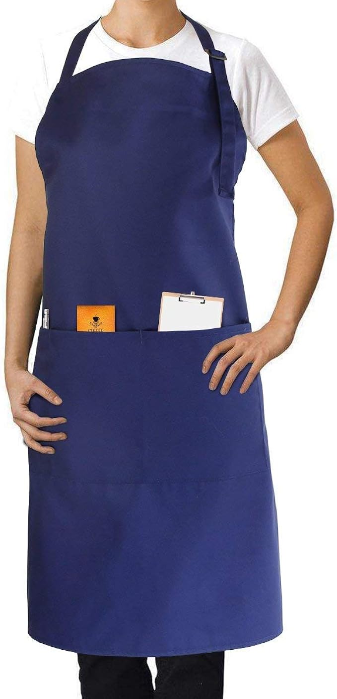 texas neuman 棉质后背交叉可调节围裙带口袋 厨师围裙