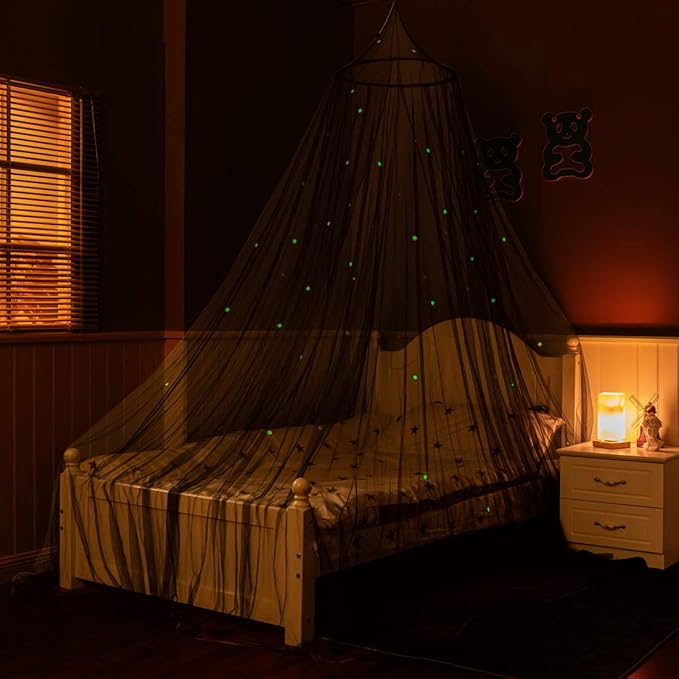 萤火虫蚊帐,婴儿床蚊帐,夜晚发光的遮阳篷,适用于儿童房,婴儿摇篮