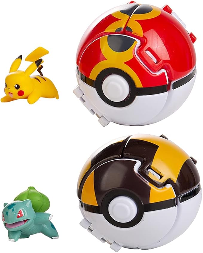 2 件套公仔和口袋妖怪,throw n pop 球玩偶套装,儿童*生日派对玩具