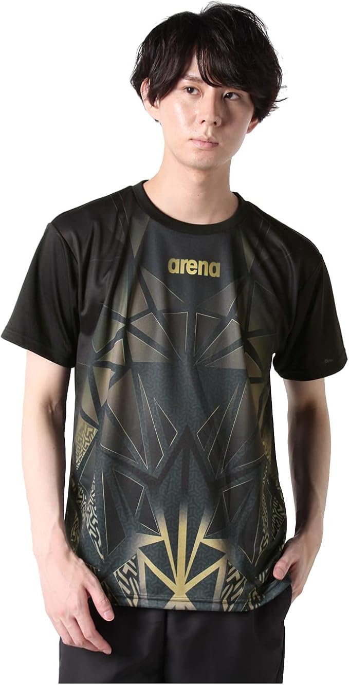 arena阿瑞娜升华印花t恤bishamon比夏蒙黑色金色