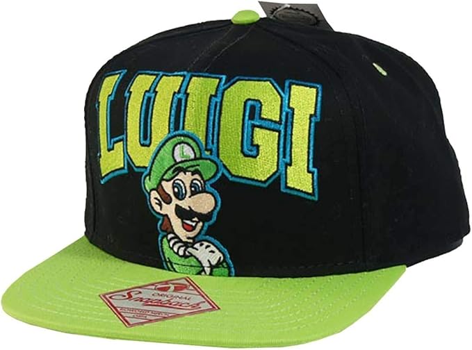 meroncourt super mario sb0gdhsmb 任天堂路易吉黑色和绿色 后扣帽