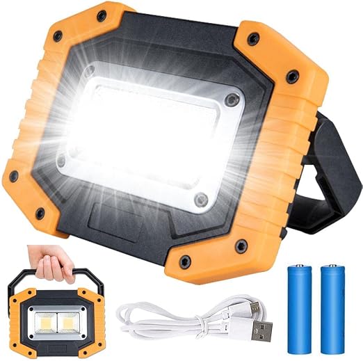 plartree 可充电工作灯,30w usb led 泛光灯 2000lm 便携式户外应急灯