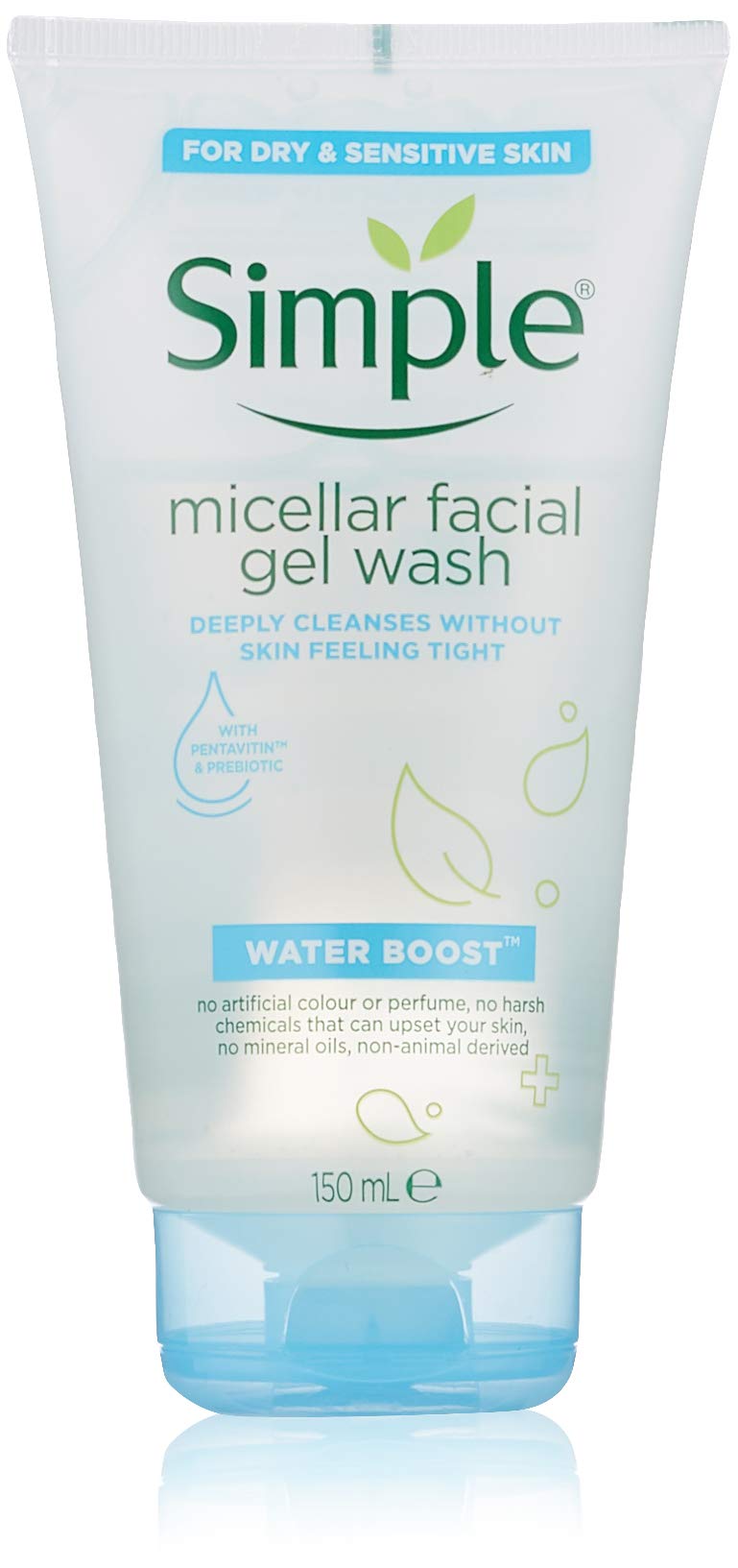 Simple Sensitive Skin Gel Cleanser 150ml, 6 packs