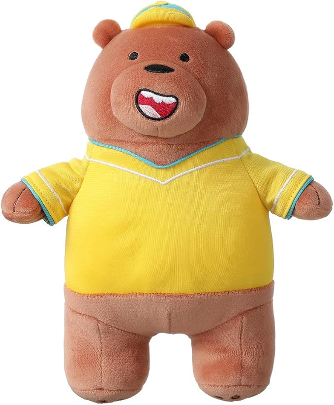 miniso we bare bears 可爱填充动物软灰熊毛绒玩具枕头,适合女孩男孩