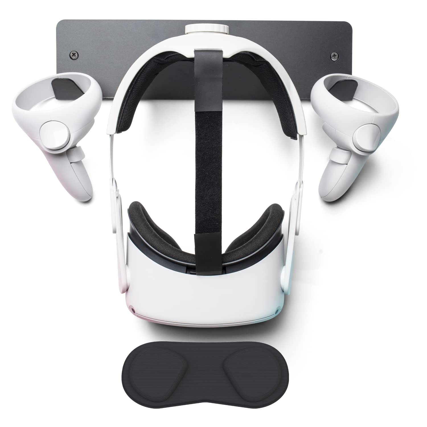JULHOVR Metal VR Headset wall mounted storage holder hook and VR lens cover for Meta/Oculus Quest 2, Quest, Rift S, HP Reverb G2, HTC Vive, Vive Pro, Cosmos, Valve Index, PS VR 2 and MR Headsets - bla