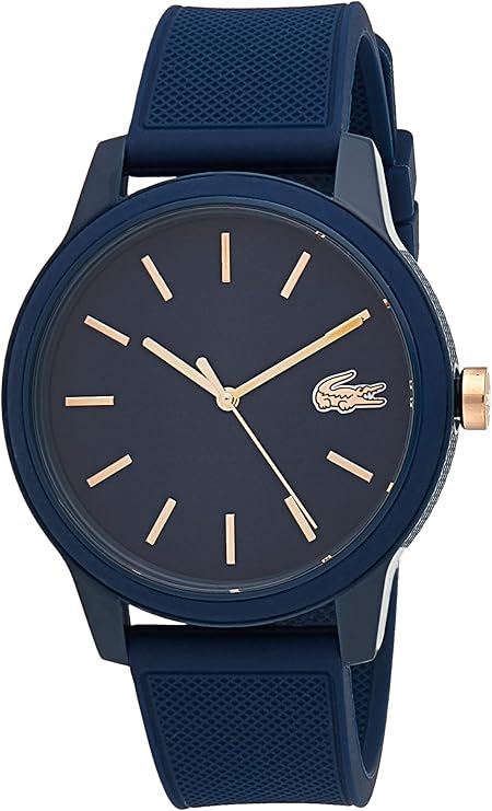 lacoste 鳄鱼 男式模拟经典石英手表硅胶表带 2011011