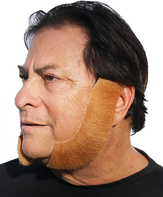 城市化装假发假发,逼真的 mutton chops 带粘合剂