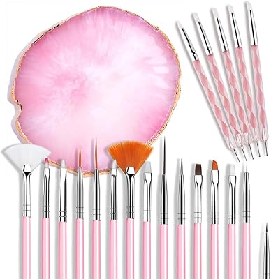 21 件*艺术刷*艺术工具套装树脂调色板美甲艺术画混合颜色 2 种丙烯酸