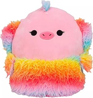 squishmallow 鸵鸟 41 厘米(16 英寸)elda 粉色毛绒填充动物超柔软大