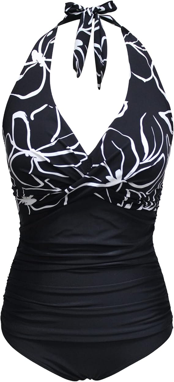 goldstitch 女式花卉吊带高腰比基尼泳装花卉印花泳衣 2 件套