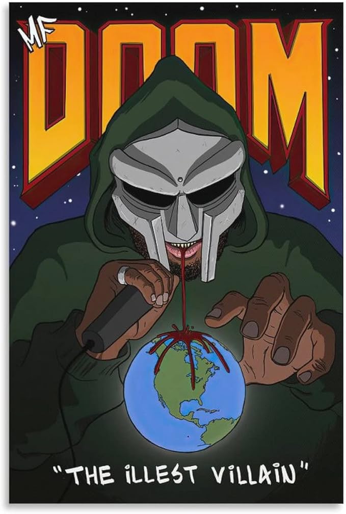 enypolis 说唱歌手 mf doom 海报和帆布印刷墙艺海报适用于房间装饰无