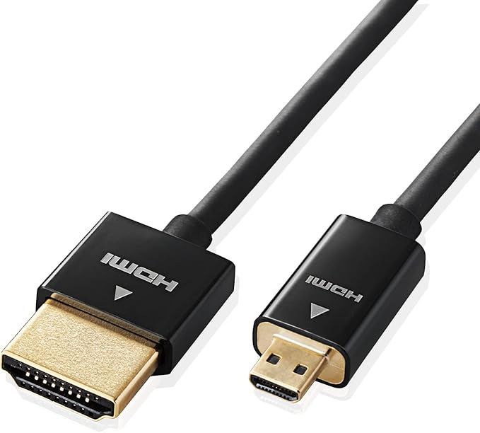 elecom宜丽客 micro hdmi电缆线 支持4k的超细长dh-hd14ssu20bk  修身