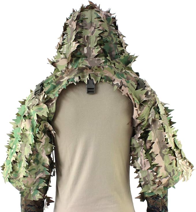 rocotactical 狙击手 ghillie 毒蛇帽,带 3d 激光切割叶子,tactical