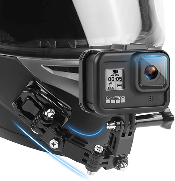 Ruigpro Ruigpro 摩托车头盔下巴支架兼容gopro Hero9 8 7 6 5 黑色 4 节 3 Campark Yi 运动相机 头盔前后旋转支架和带粘性垫的粘合支架 价格报价图片评测多少钱