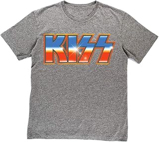 kiss 女式乐队标志红白蓝短袖图案 t 恤