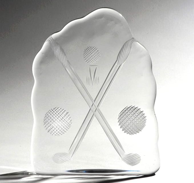 paper weight - 高尔夫蚀刻 - 玻璃 - 家居装饰 - 手工制作 - 桌子或