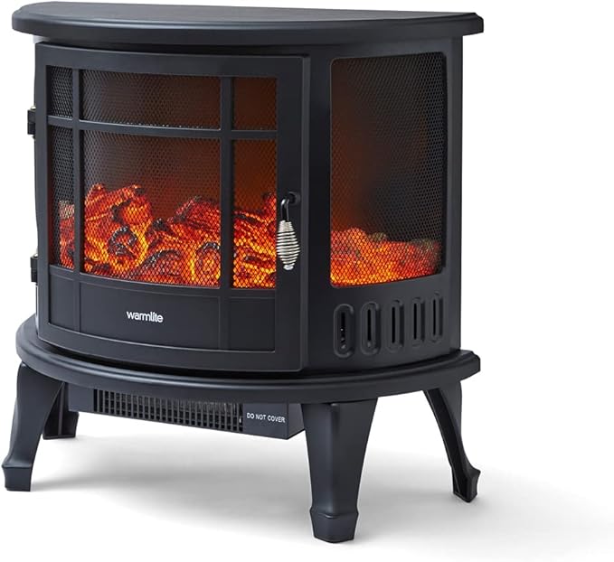 warmlite 沐浴日志效果电炉火带可调节恒温控制,逼真的 led 火焰效果