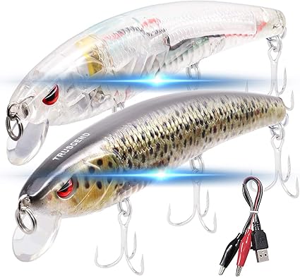 Truscend 鱼饵诱饵4 9 英寸可充电led 鲦鱼长抛饵慢速下沉闪烁振动式鱼饵淡水和海水硬饵jerkbaits Crystal Yellow 运动户外休闲 亚马逊中国