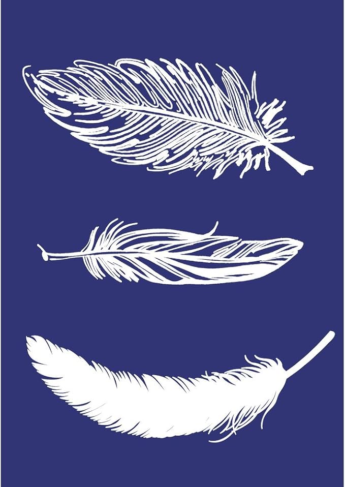 rayher 4504000 胶粘丝网印花,可重复使用丝印模板,羽毛