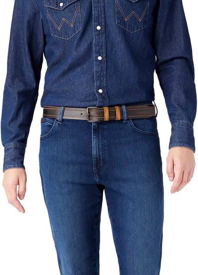 wrangler 男士复古对比色腰带