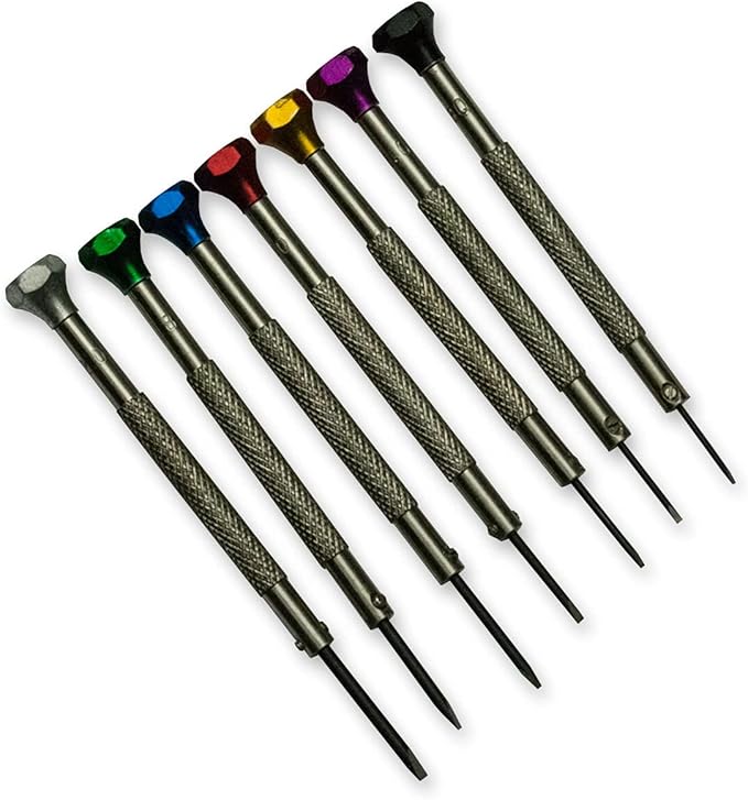 7x watchmakers 精密螺丝刀套装,带备用刀片手表维修工具