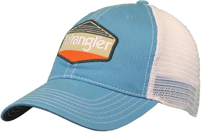 wrangler 威格 男式 6 面板斜纹网眼后帽白色