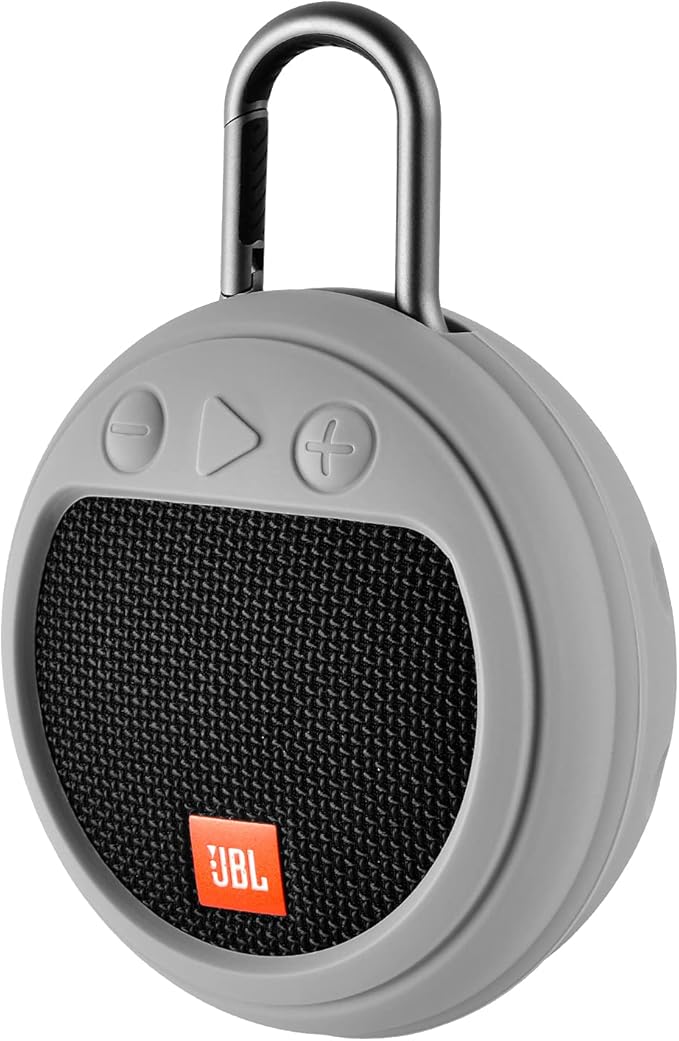 硅胶外壳兼容 jbl clip 3 防水便携式蓝牙音箱(灰色)